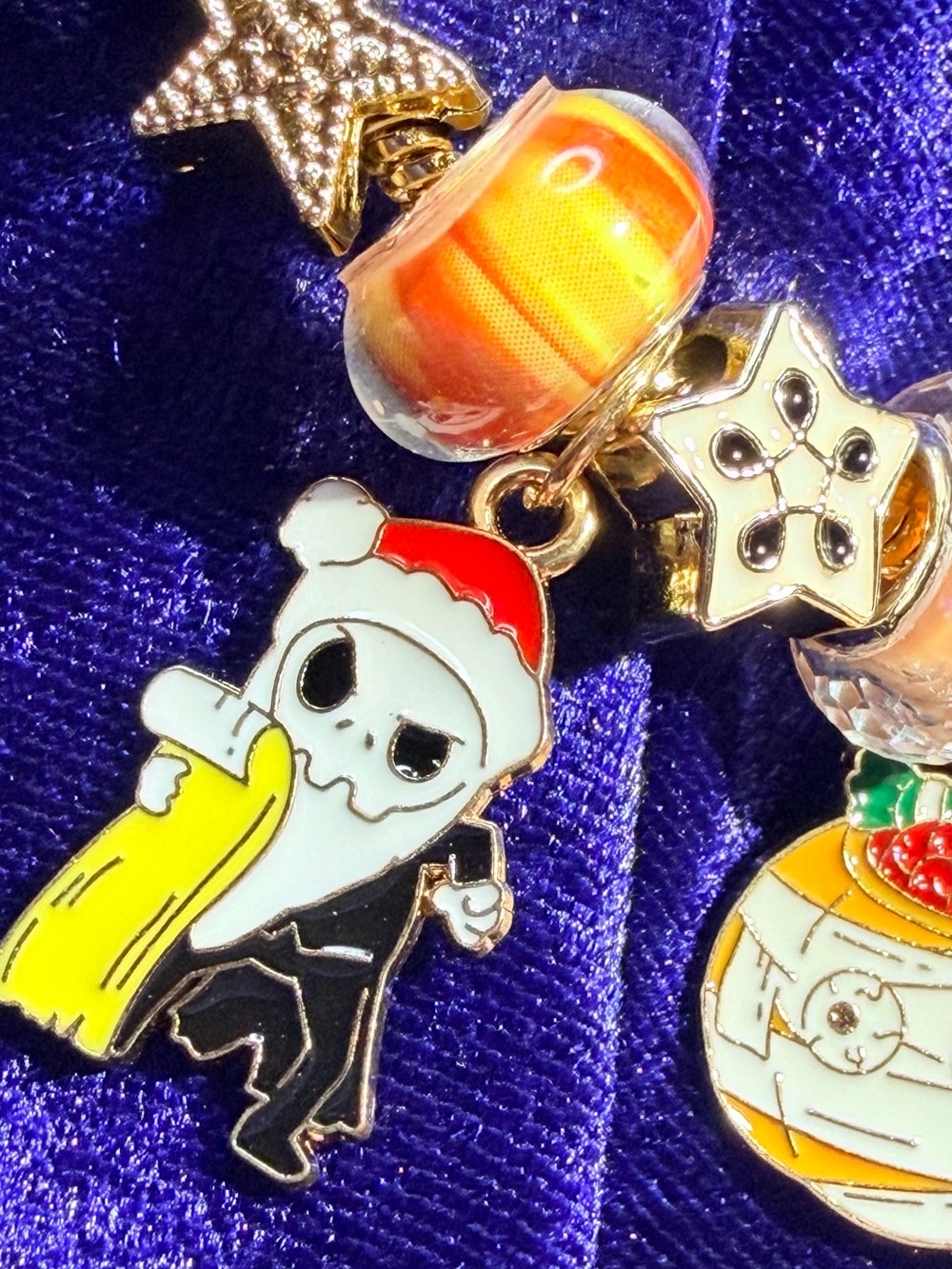 New Halloween/ Holiday Charm Bracelet Mummy pumpkins and snowman and Jack